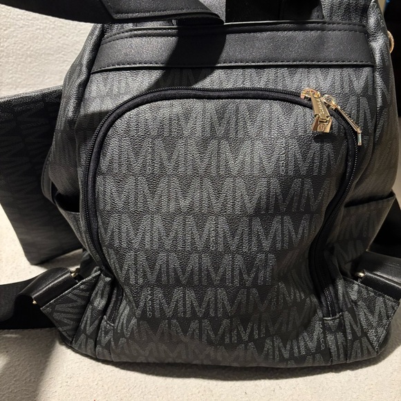 MKP COLLECTION backpack purse multi pocket anti theft 2 piece set black …NEW - Picture 6 of 9